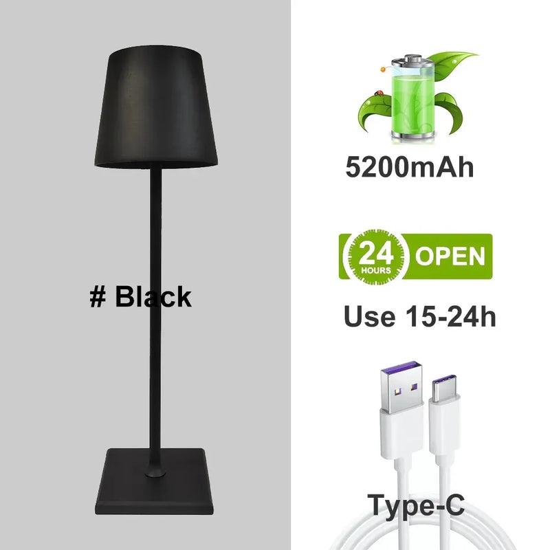 Lámpara de mesa moderna de aluminio portátil regulable - LumiNova