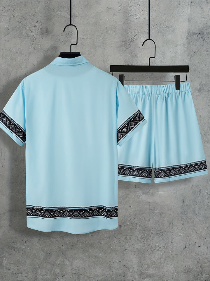 Boho Summer Set Men Two-Piece Shirt and Shorts Relaxed - Malik