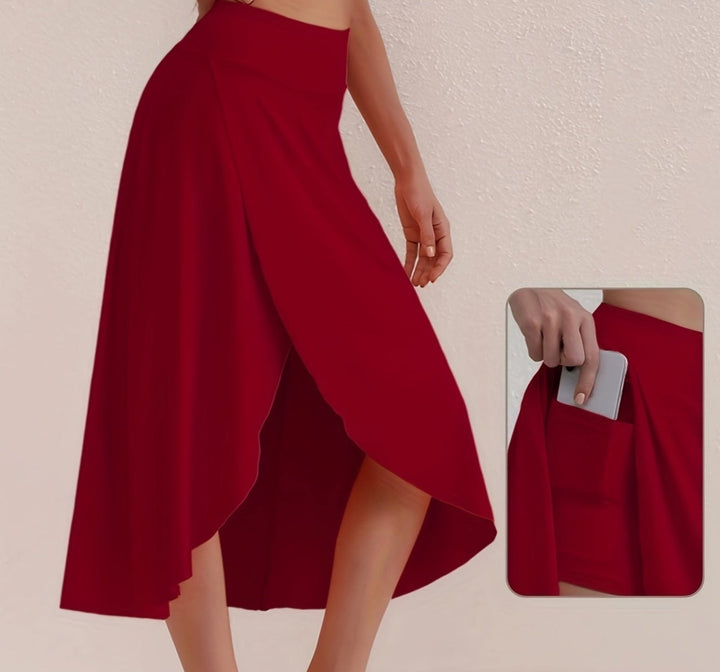 Sportlicher Rock mit hoher Taille und asymmetrischem Schnitt – Alexia