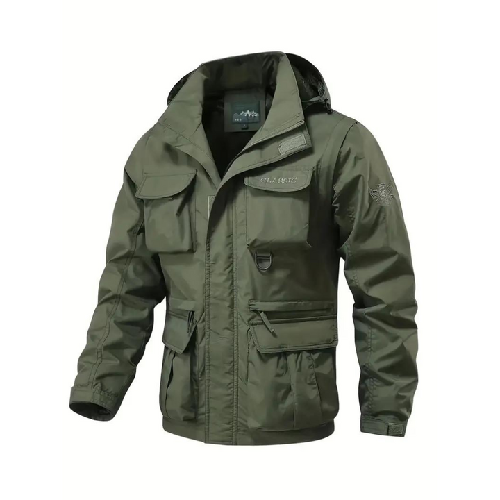 Men's transitional jacket water-repellent with detachable hood – Leif