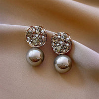Gray/Taupe Luxury Crystal Pearl Earrings – Eloria