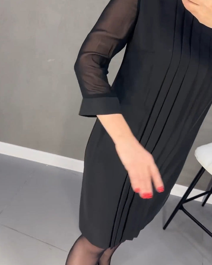 Elegant shift dress with mesh details – Gabrielle