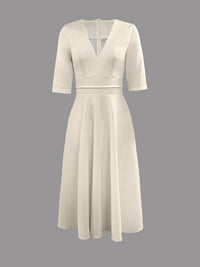 Retro White A-Line Swing Dress – Vivienne
