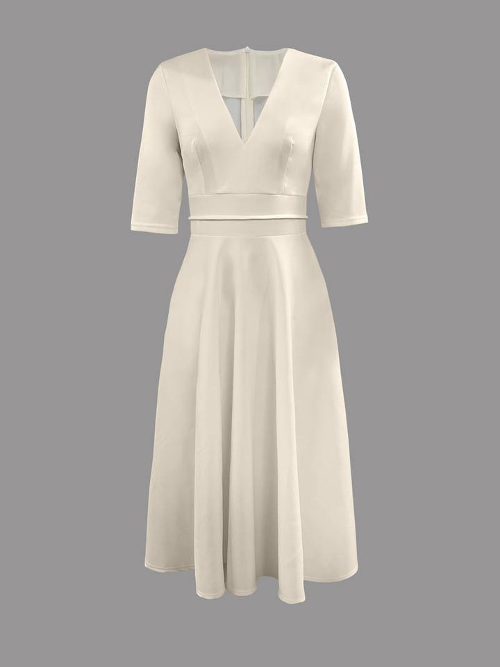 Retro White A-Line Swing Dress – Vivienne