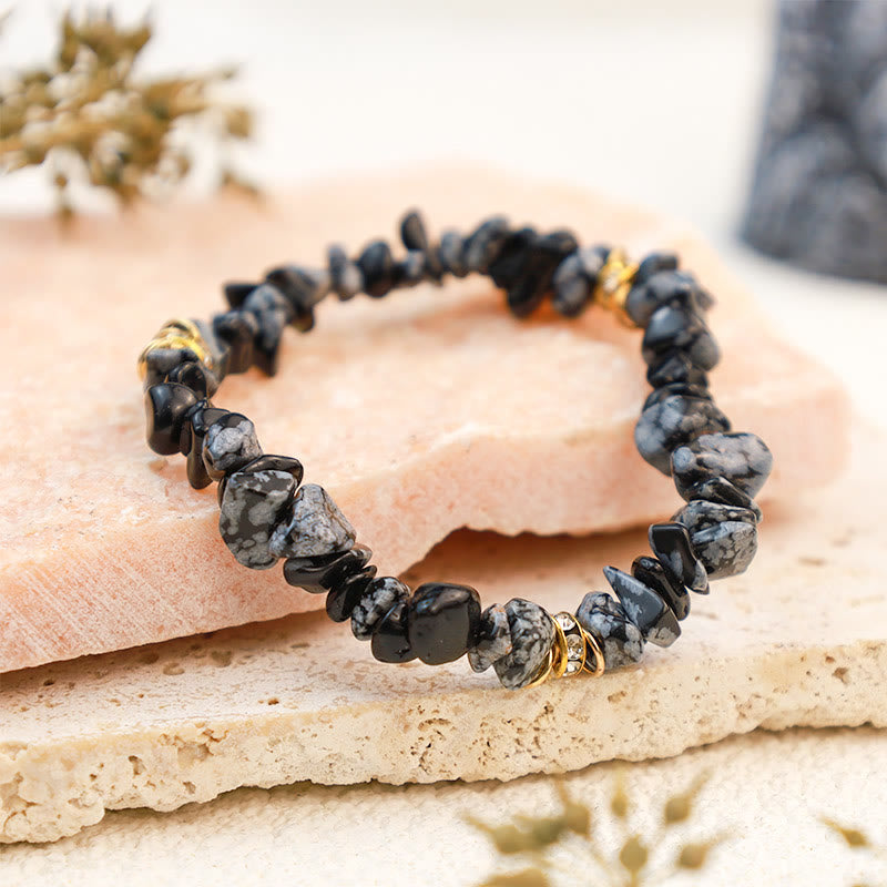 Stilvol armbånd af natursten og krystalperler - Celine