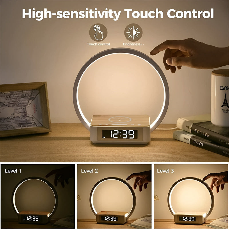 Design bedside lamp with charger and gentle wake-up function - LumoRise