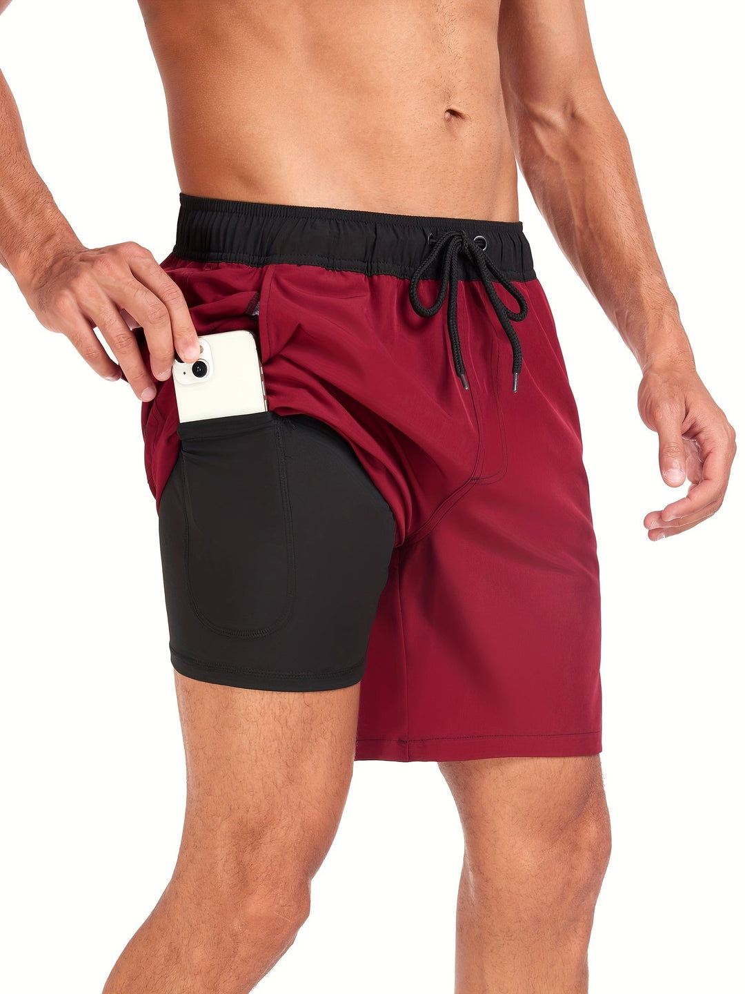 Bañador corto para hombre de secado rápido con elasticidad y bolsillo para móvil – Jonas