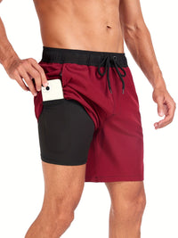 Bañador corto para hombre de secado rápido con elasticidad y bolsillo para móvil – Jonas