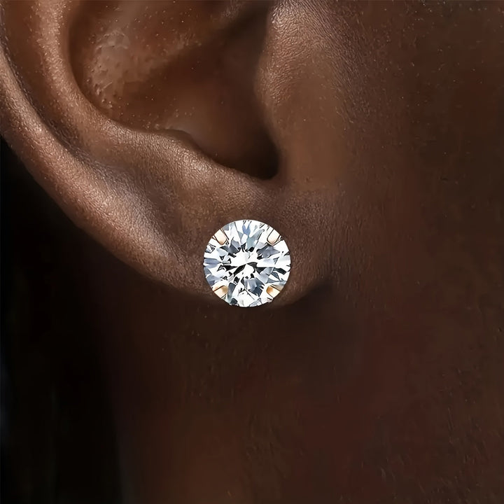Stylish Cubic Zirconia Stud Earrings made of Titanium Steel - Lumen