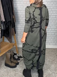 Kleid mit langen Ärmeln und Retro-Muster – Livienne