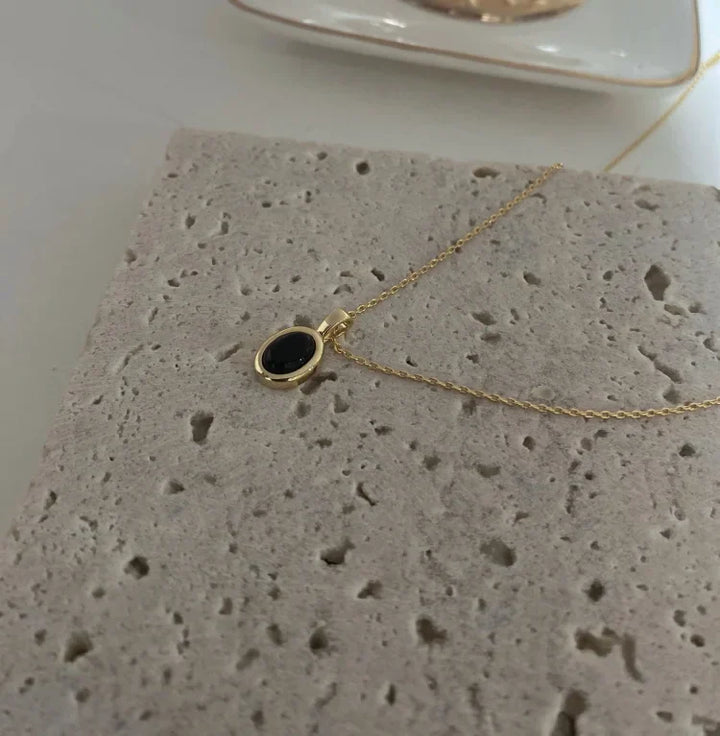 Black Onyx and Pearl Stackable Necklace – Aria