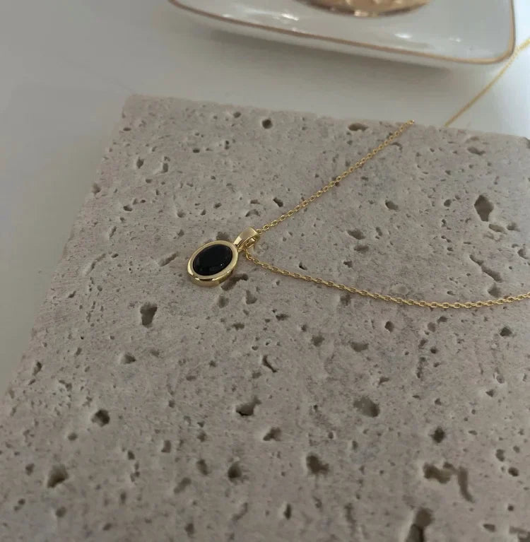 Black Onyx and Pearl Stackable Necklace – Aria