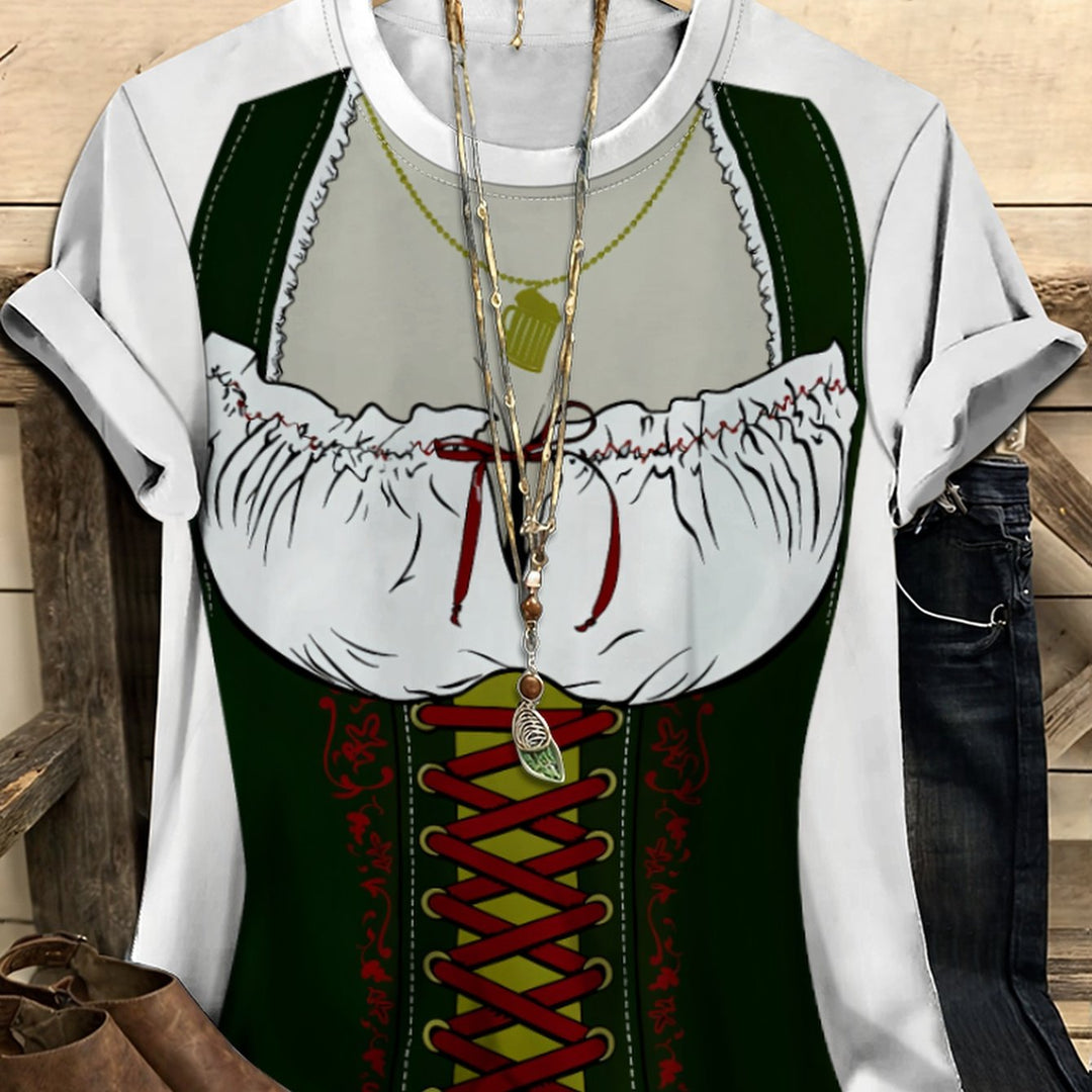 Women's Short Sleeve T-Shirt in Dirndl Look – Anna Oktoberfest 2025