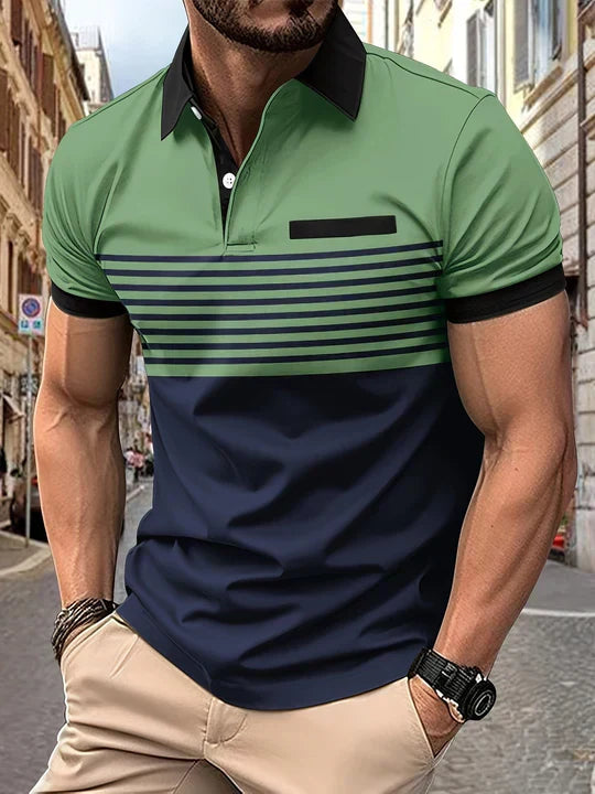 Gestreiftes Sommer-Polohemd für Herren – Damian
