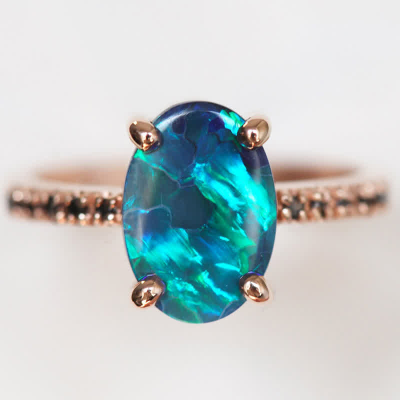 Sapphire and Opal Ring Set (3-piece) – Isabella