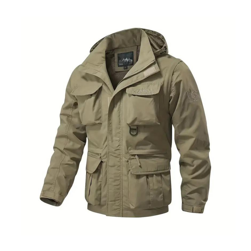 Men's transitional jacket water-repellent with detachable hood – Leif