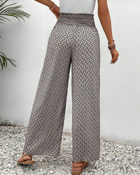 Women's pants with high waist & geometric pattern – Sapphira
