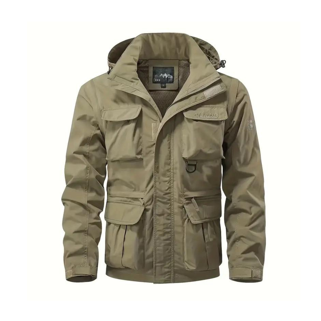 Men's transitional jacket water-repellent with detachable hood – Leif