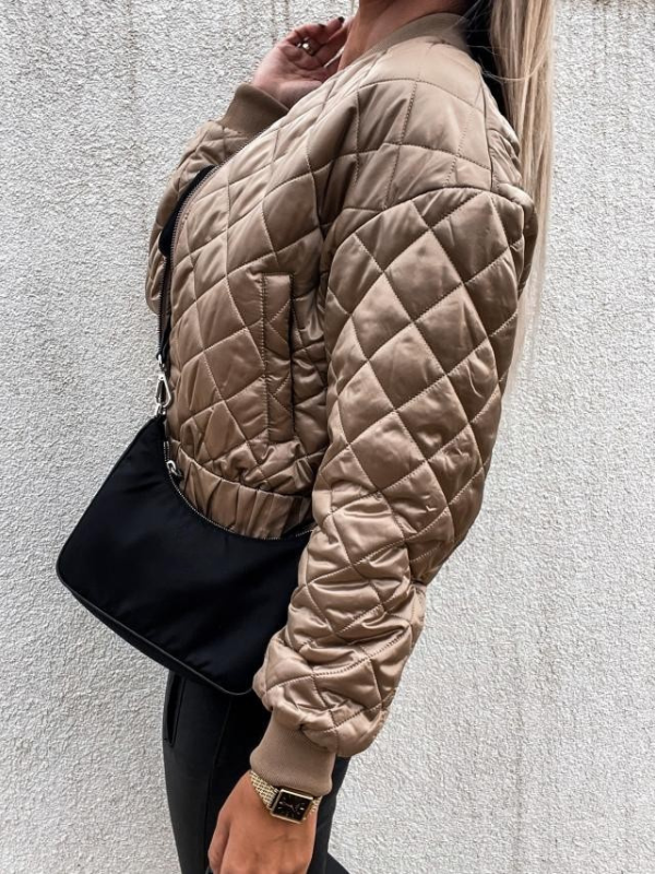Padded Women's Bomber Jacket with Pockets – Marisa