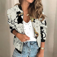 Trendige Bedruckte Damen Reißverschlussjacke - Faye