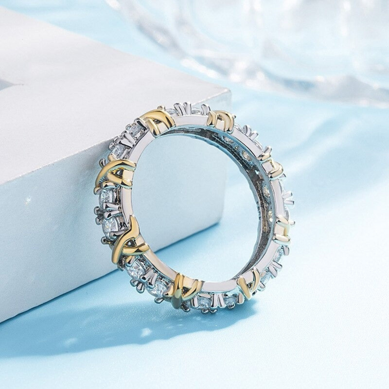 Anillo cruzado Platin Liebe - Auryn