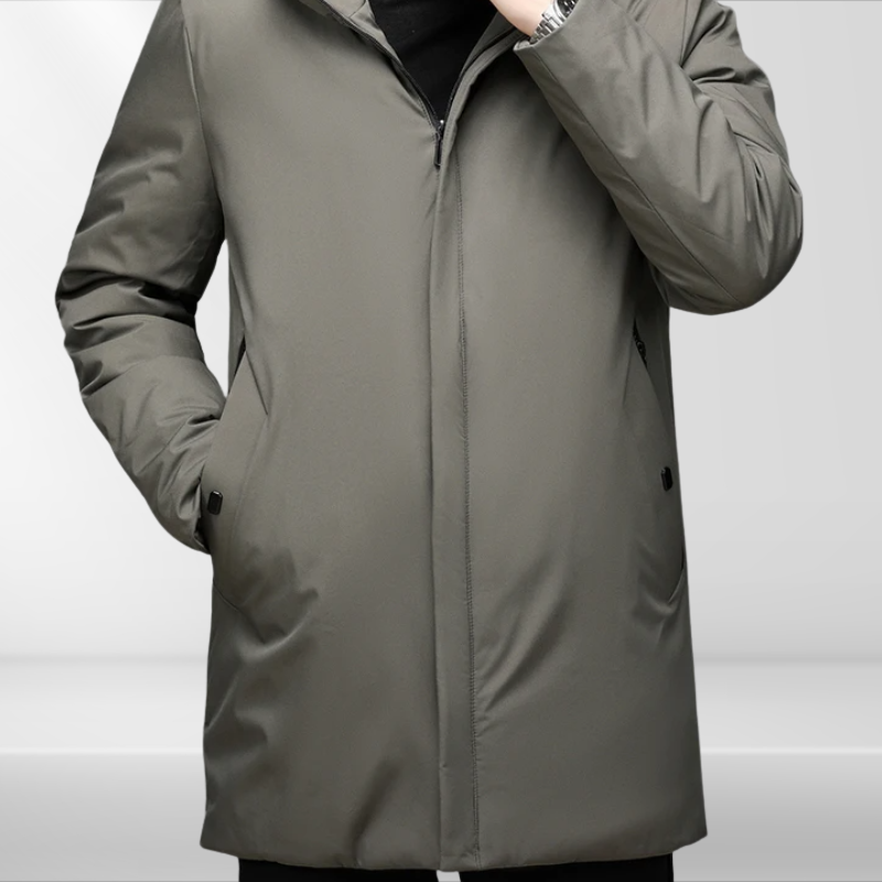 Classic men's hooded jacket with duck down filling – Matteo