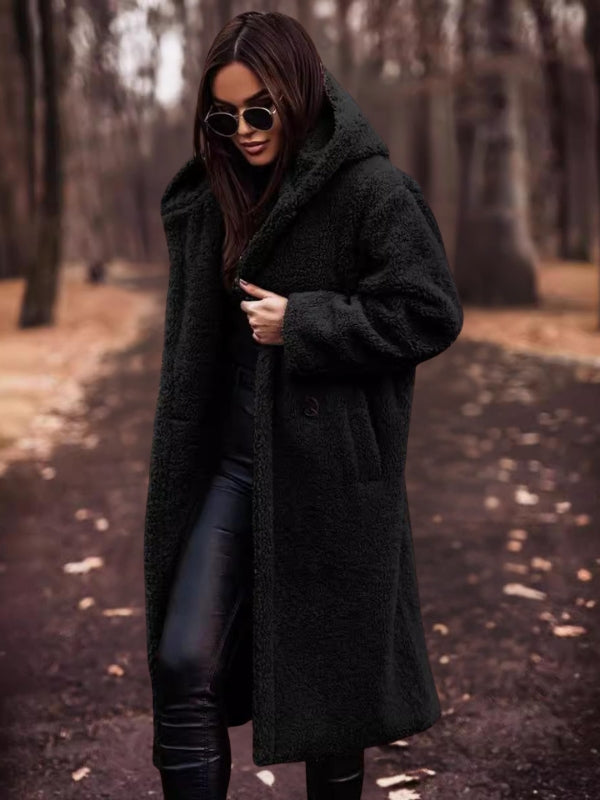 Women's trench coat with belt & double-breasted button placket – Clara