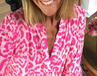 Elegant maxi dress with pink leopard print - ChicSafari