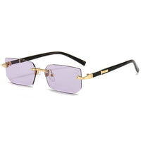 Stylische Rechteck-Sonnenbrille ohne Rahmen für Damen - KlaraView