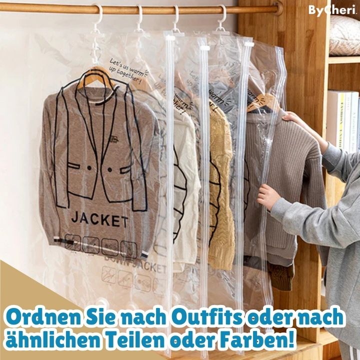 Hängende Vakuum-Aufbewahrungsbeutel für Platzsparenden Schrank, 130 x 60 cm, Transparent 5