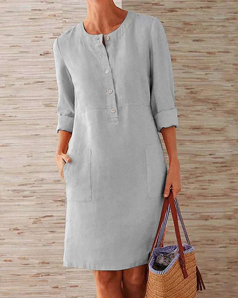 Elegante vestido de verano con botonadura – Allegra