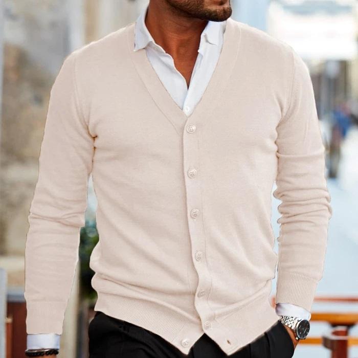 Stylish men's vest with V-neck and button placket - Lucas