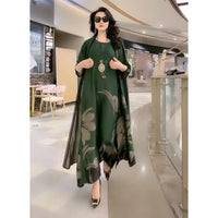 Maxi dress with straight cut and long sleeves – Yara