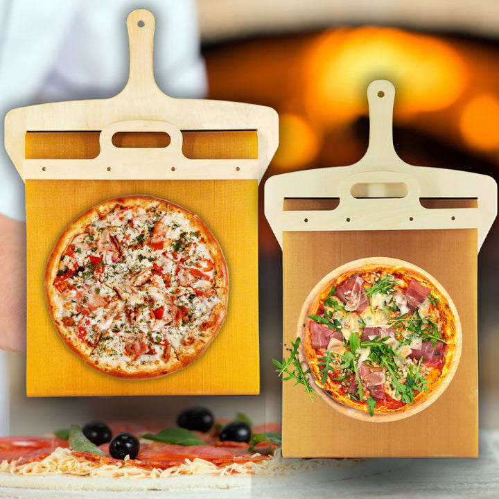 Adjustable pizza peel made of birch wood with sliding mechanism – Fornello