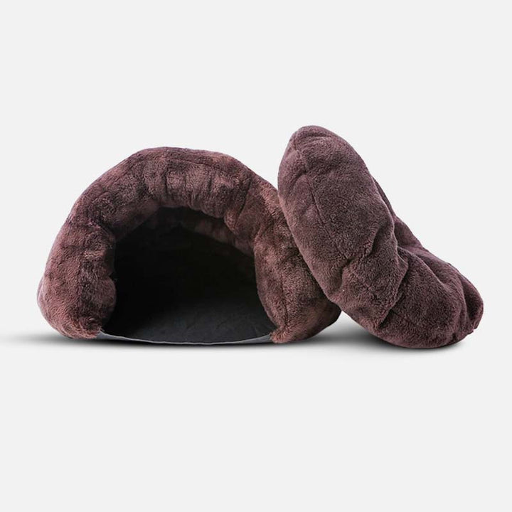 Soothing Cave Dog Bed - CozyCave Retreat