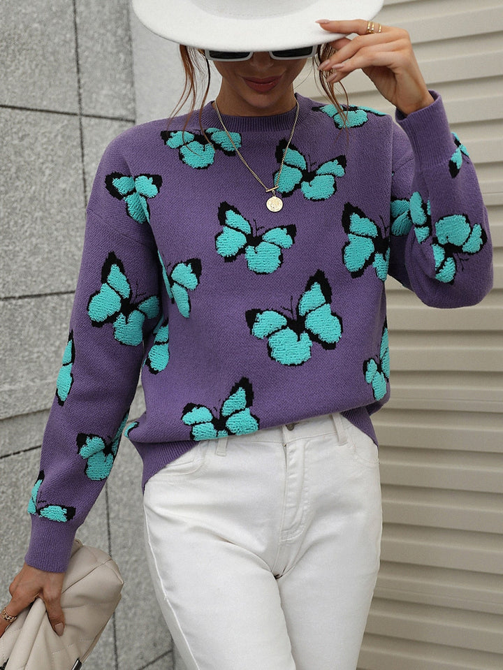 Women's Sweater with Butterfly Pattern – Liora