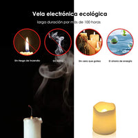 Juego de 24 velas LED sin llama - GlowFlicker