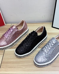 Stylish Platform Glitter Women's Sneakers - Sienna