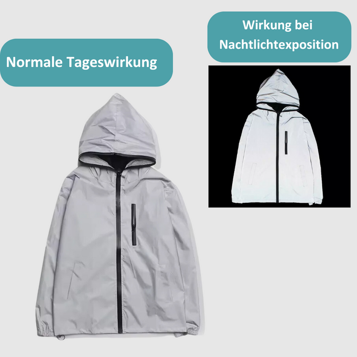 Highly Reflective and Waterproof Unisex Rain Jacket – LumiSafe