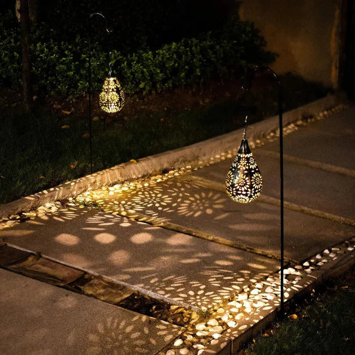 Lámpara de jardín solar y resistente a la intemperie – SolarLuxe