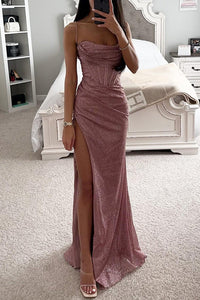 Glamorous Maxi Dress with Sequins and Corset - Celeste