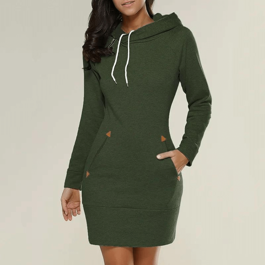 Hooded Sweat Dress with Pockets – Isabella