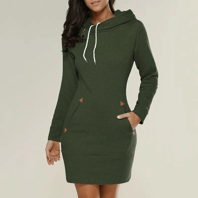 Hooded Sweat Dress with Pockets – Isabella