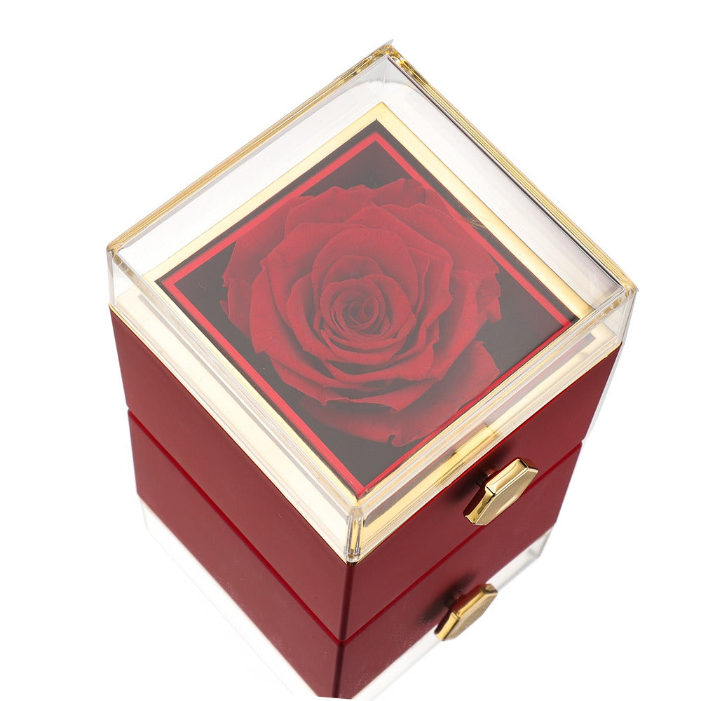 Kette & Rose in luxuriösem Schmuckkästchen mit versteckter Überraschung - Lunavia