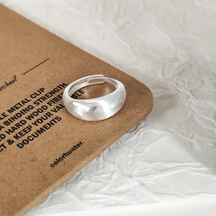 Adjustable Silver Dome Ring – Nora