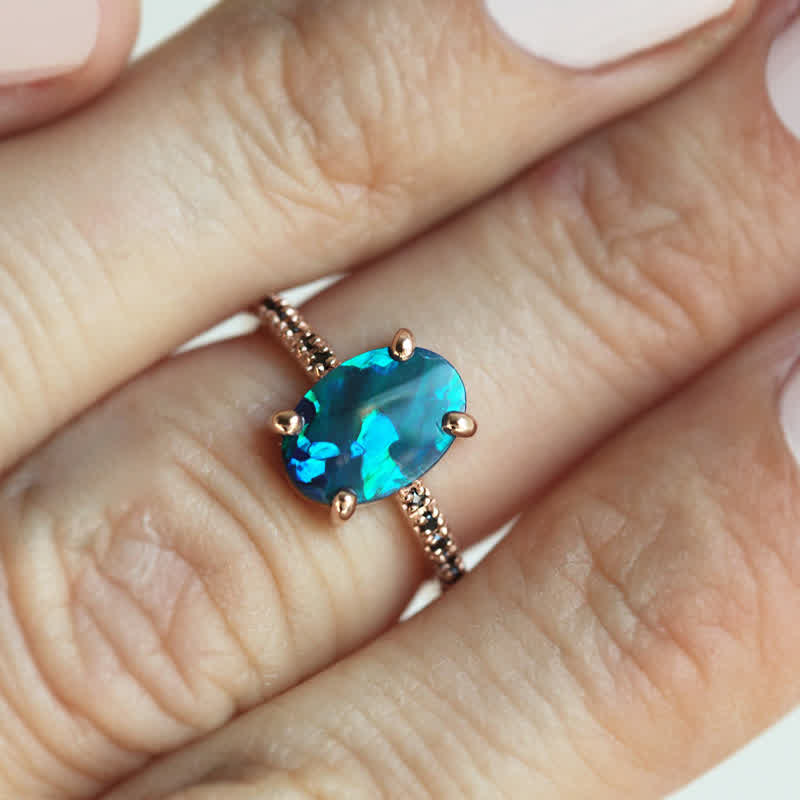 Sapphire and Opal Ring Set (3-piece) – Isabella