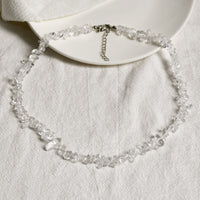 Stylishly Shaped Polished Crystal Necklace - Lina
