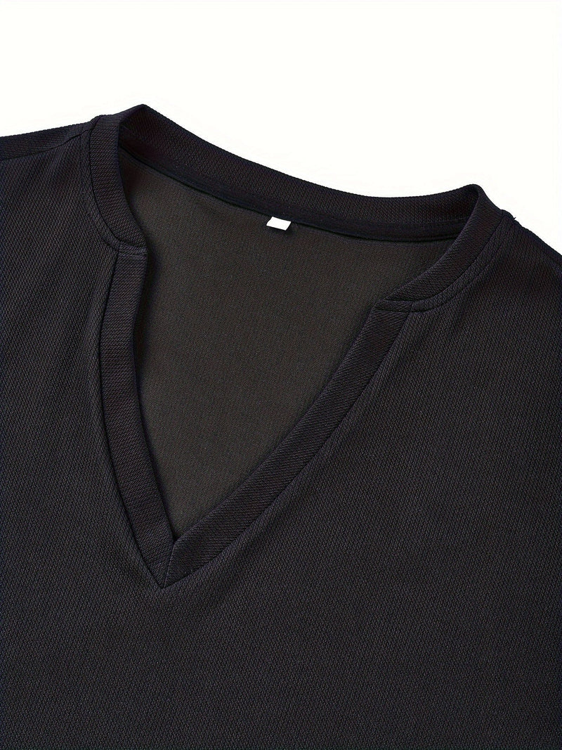 Herren T-Shirt mit tiefem V-Ausschnitt und Struktur – Rafael