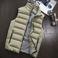 Water-repellent & Lined Men's Vest with Stand-up Collar – Henrik