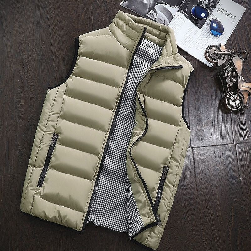 Water-repellent & Lined Men's Vest with Stand-up Collar – Henrik